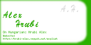 alex hrubi business card